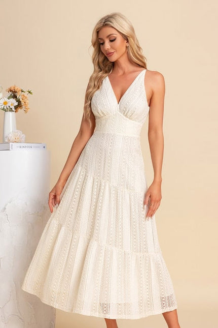 Robe de Soirée Écrue Texturée - gallery 5