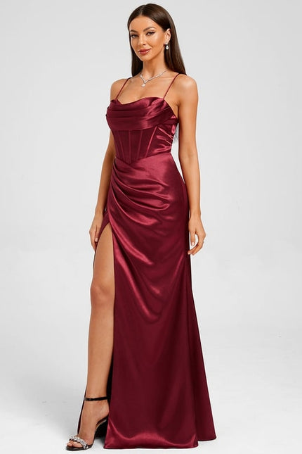 Robe de Soirée Bordeaux Élégante - gallery 1