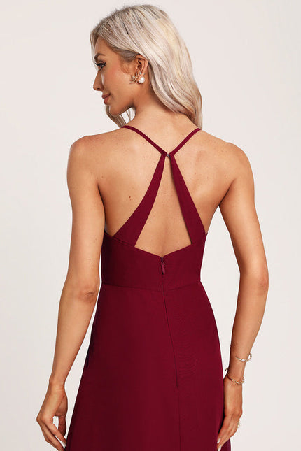 Robe de Soirée Mousseline Beige - gallery 4