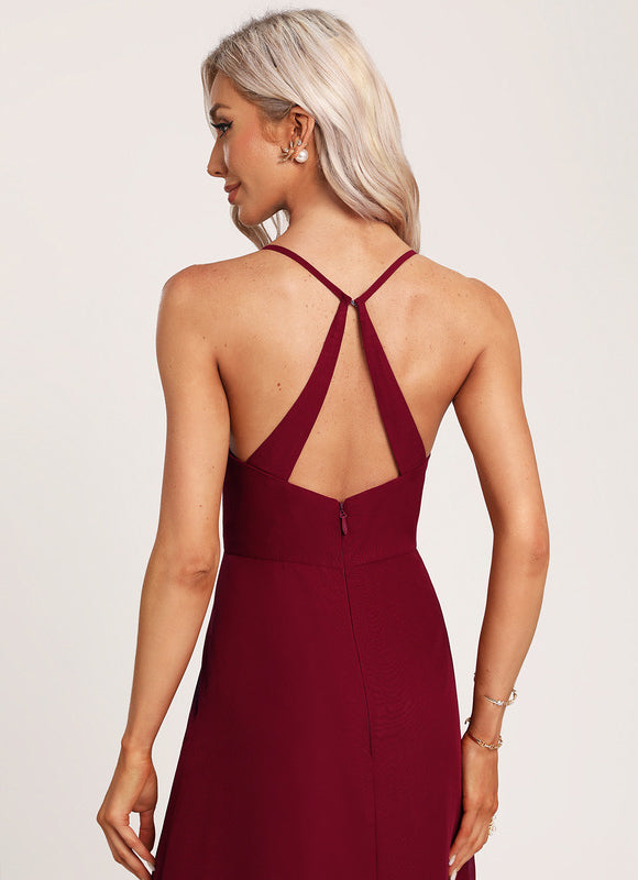 Robe de Soirée Mousseline Beige - gallery 4