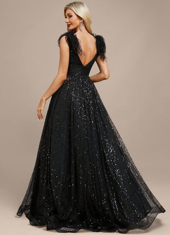 Robe De Soirée Noire Dentelle - gallery 7