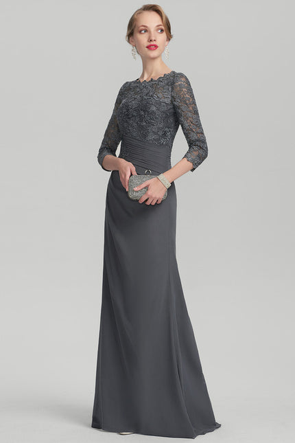 Robe de Soirée Gris Élégance Satiné - gallery 1