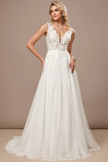 Robe De Soirée Blanche Dentelle - gallery 4