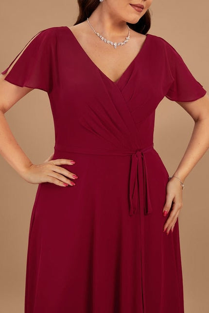 Robe de Soirée Mousseline Beige - gallery 7