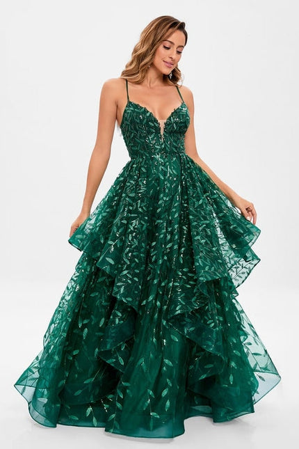 Robe De Soirée Dentelle Verte - gallery 4