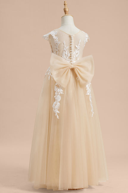 Robe De Soirée Dentelle Beige - gallery 1