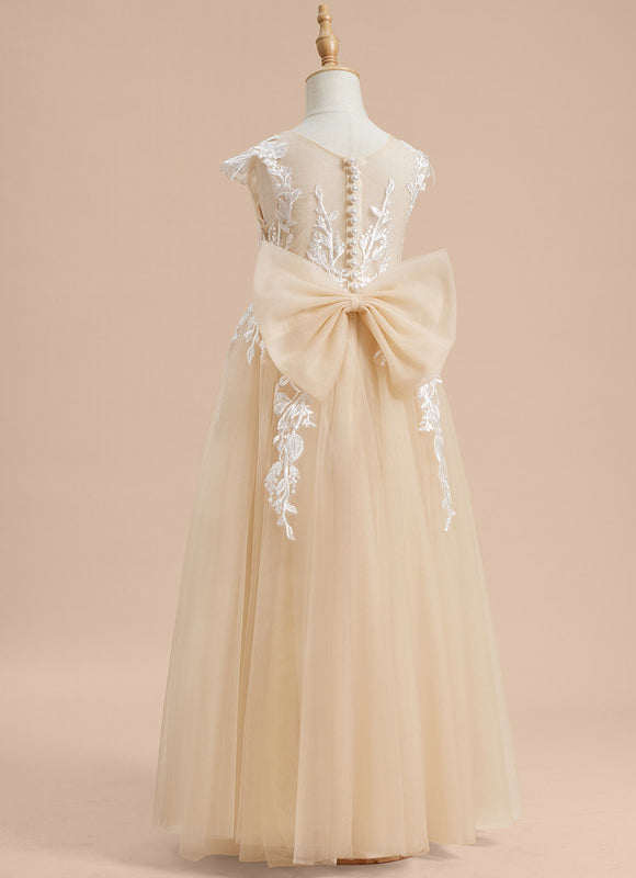 Robe De Soirée Dentelle Beige - gallery 1