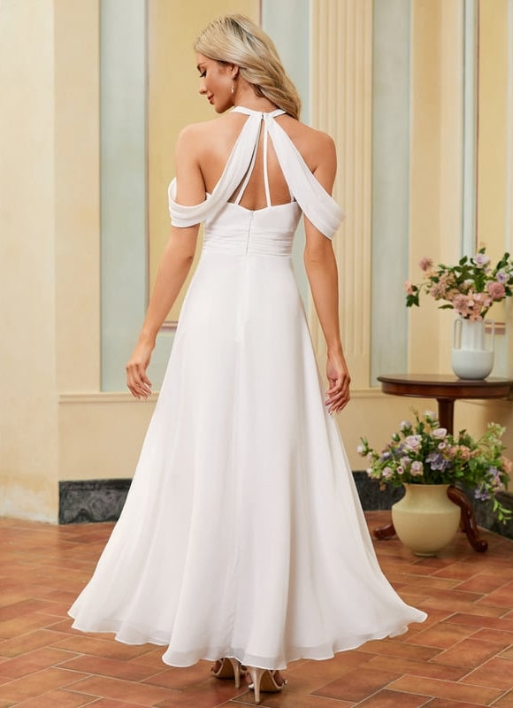 Robe De Soirée Longue Blanche Pour Mariage - gallery 5