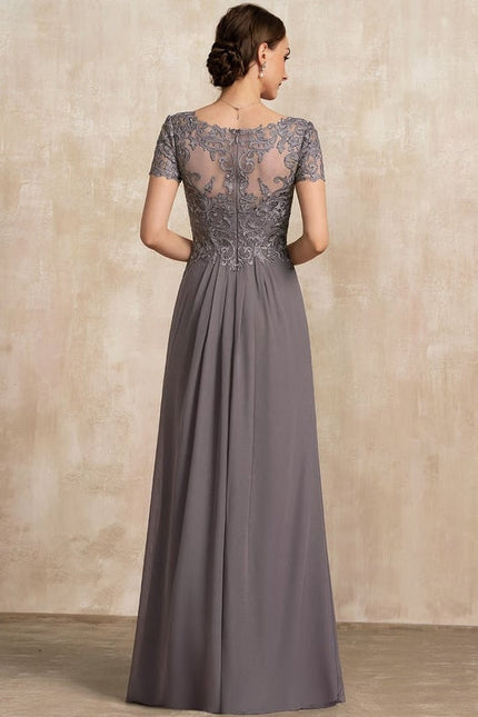 Robe de Soirée Élégance Grise Fendue - gallery 3