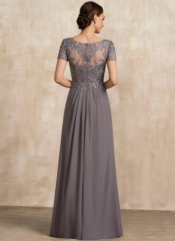 Robe de Soirée Élégance Grise Fendue - gallery 3