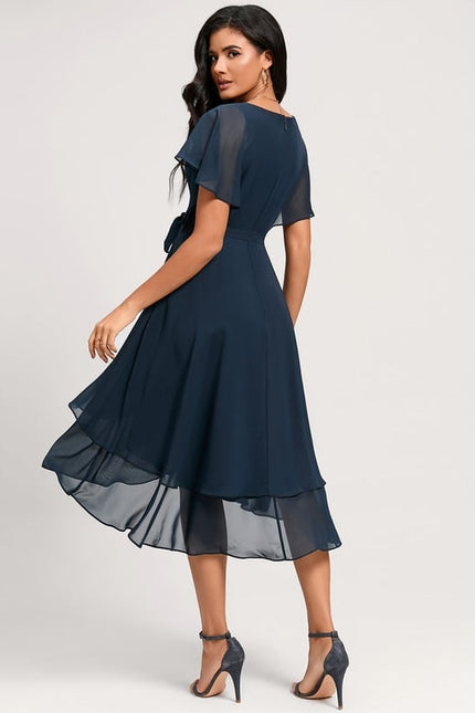 Robe de Soirée Flottante Marine - gallery 1