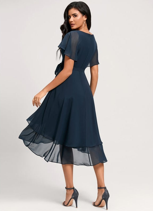 Robe de Soirée Flottante Marine - gallery 1