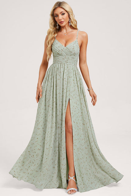 Robe de Soirée Mousseline Beige