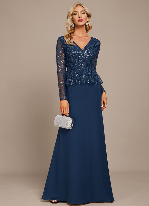 Robe de Soirée Velours Saphir - gallery 1