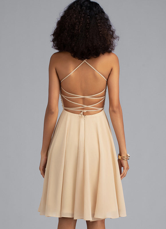 Robe de Soirée Sable Éclatante - gallery 2
