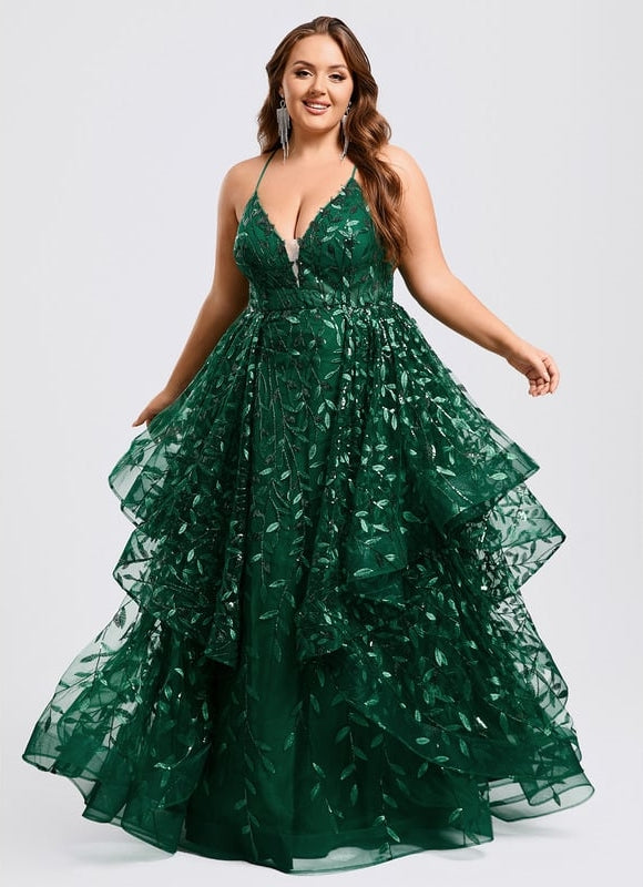 Robe De Soirée Dentelle Verte - gallery 9