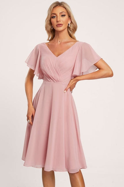 Robe de Soirée Vaporeuse Rose - gallery 3