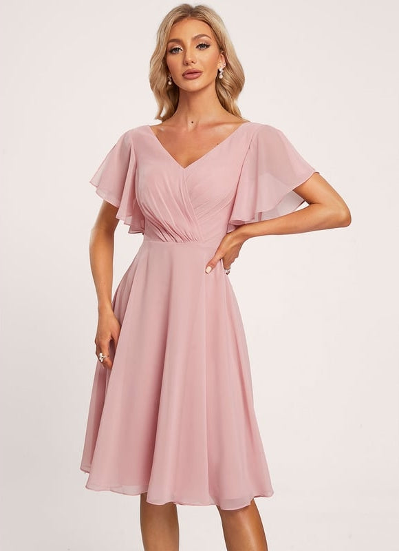 Robe de Soirée Vaporeuse Rose - gallery 3