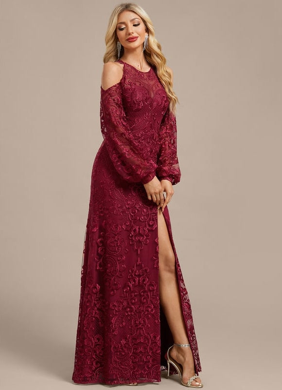 Robe de Soirée Évasée Bordeaux - gallery 4