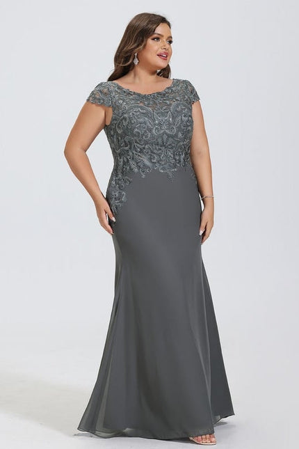 Robe de Soirée Satin Gris Perle - gallery 8