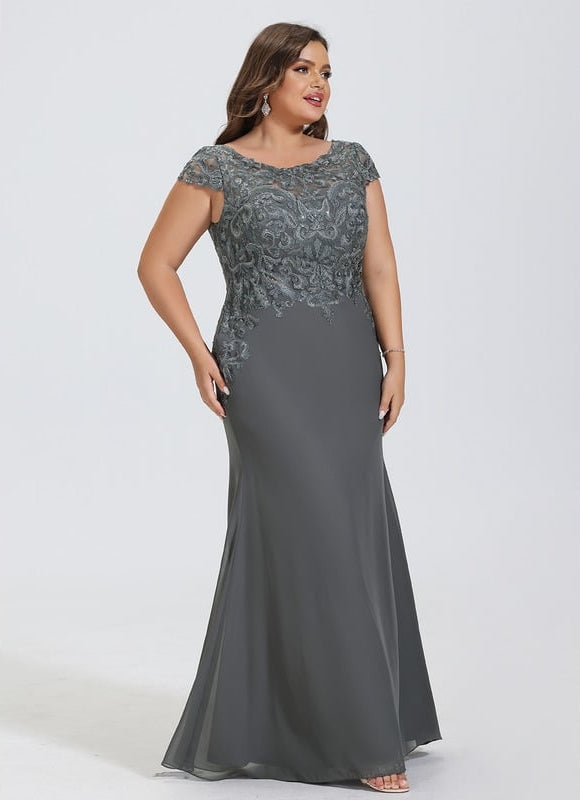 Robe de Soirée Satin Gris Perle - gallery 8