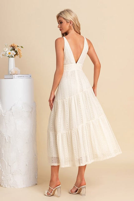 Robe de Soirée Écrue Texturée - gallery 2