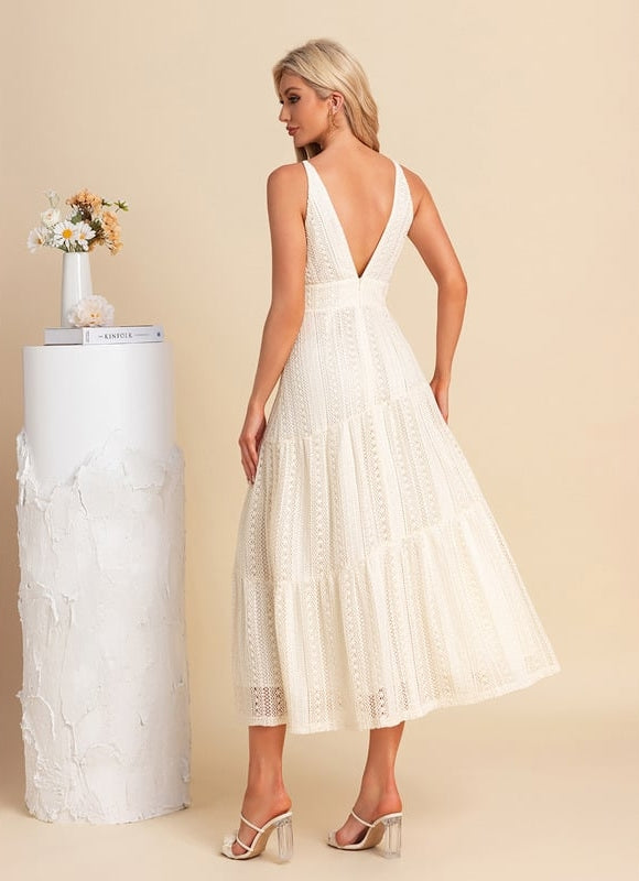 Robe de Soirée Écrue Texturée - gallery 2