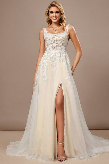Robe de Soirée Tulle Écrue - gallery 1