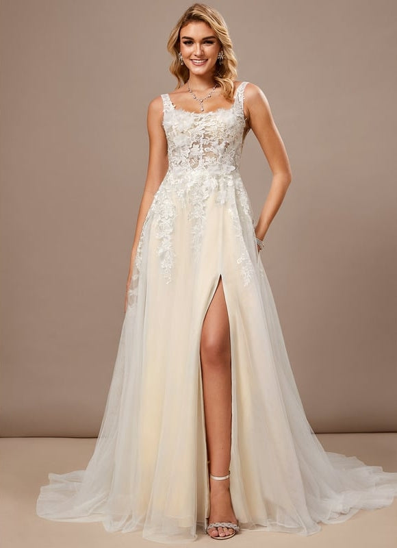 Robe de Soirée Tulle Écrue - gallery 1