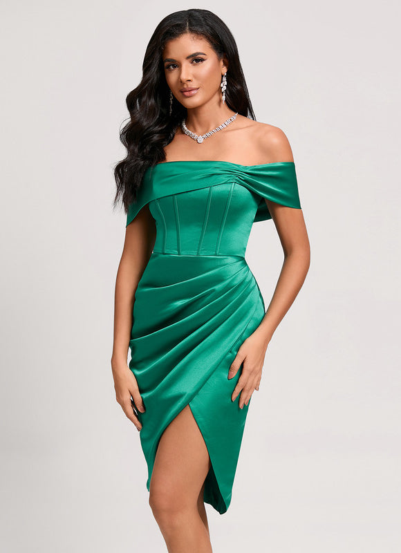 Robe de Soirée Satin Asymétrique - gallery 1