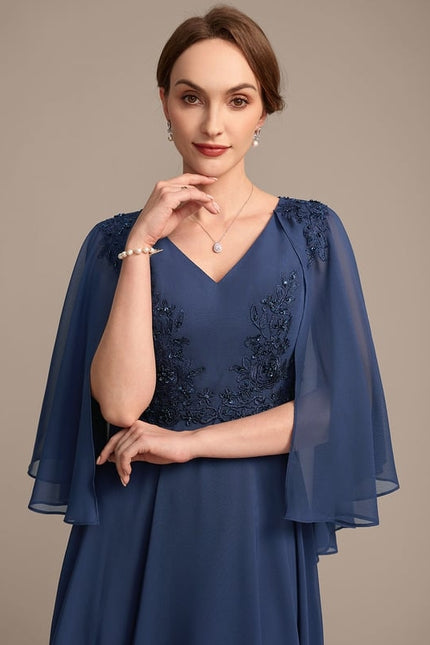 Robe de Soirée Élégance Marine Chiffon - gallery 2