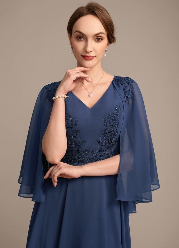 Robe de Soirée Élégance Marine Chiffon - gallery 2