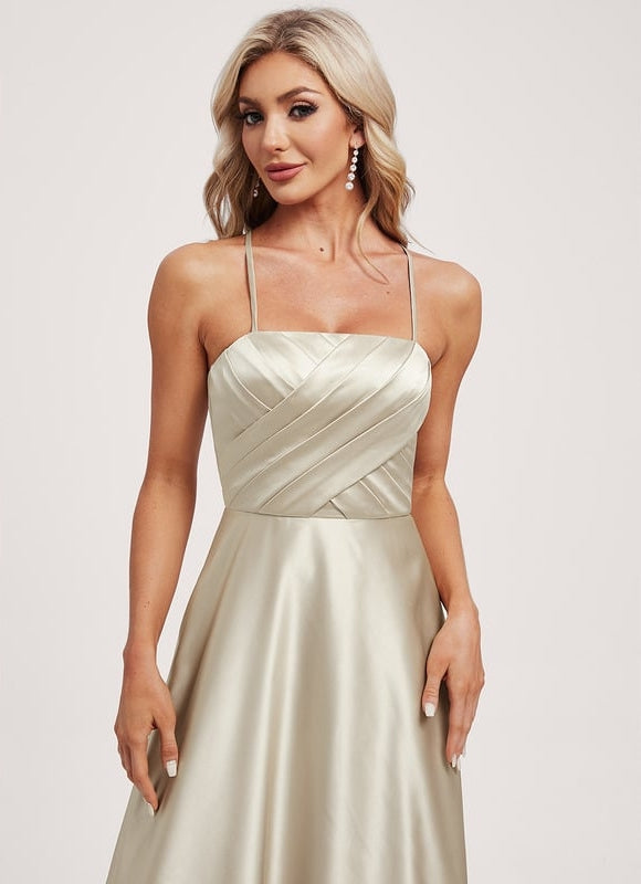 Robe de Soirée Satin Vert Pâle - gallery 3