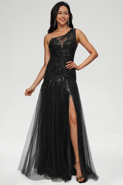 Robe de Soirée Noir Éclatant