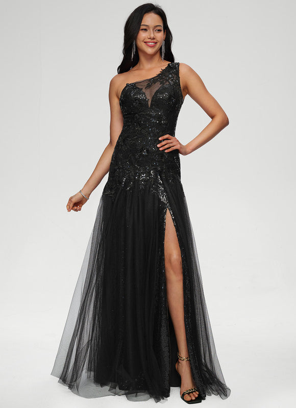 Robe de Soirée Noir Éclatant
