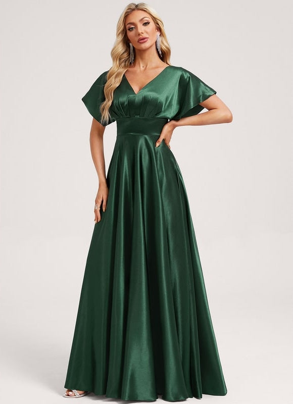 Robe de Soirée Dorée Fluide - gallery 1