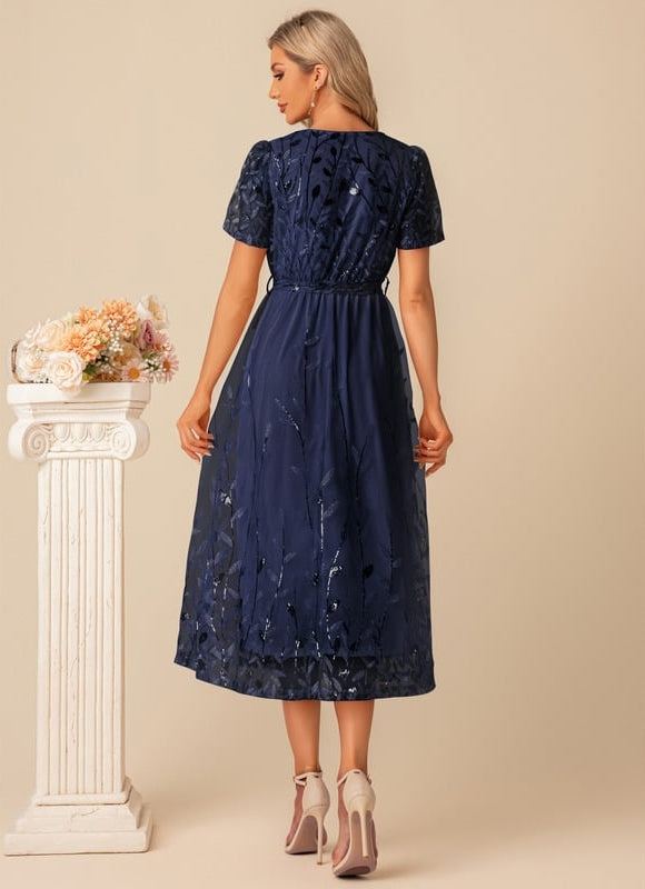 Robe De Soirée Dentelle Rose - gallery 9