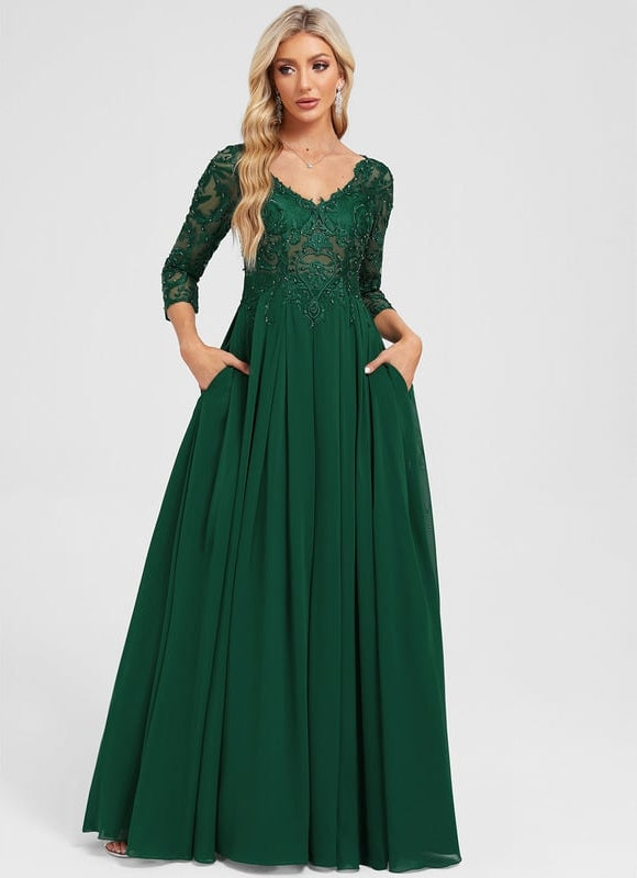 Robe de Soirée Émeraude Fluide - gallery 2