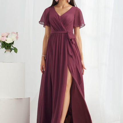 Robe de Soirée Mousseline Beige