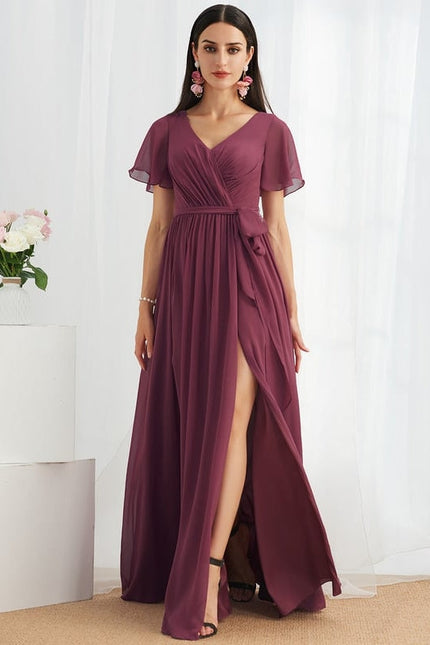 Robe de Soirée Mousseline Beige