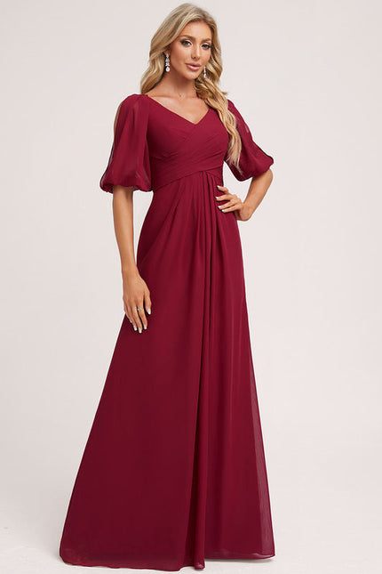 Robe de Soirée Mousseline Beige