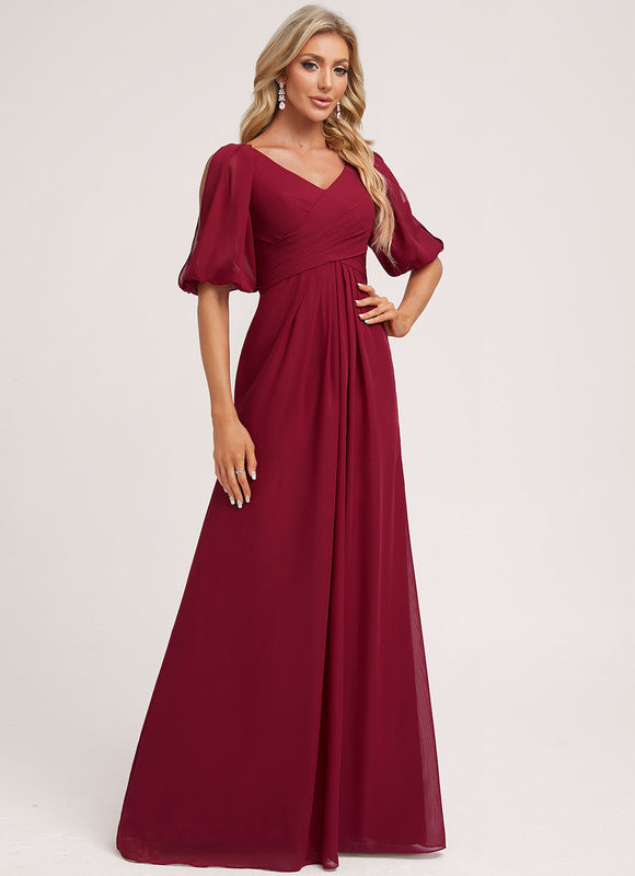 Robe de Soirée Mousseline Beige