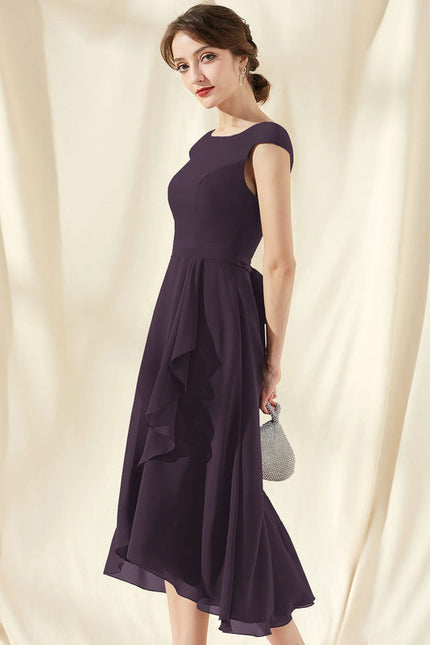 Robe de Soirée Vaporeuse Prune - gallery 2
