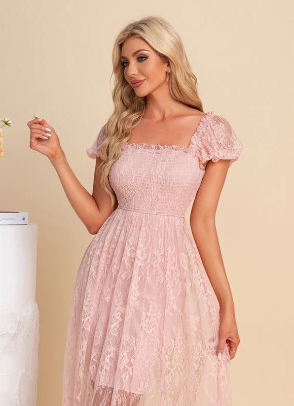 Robe de Soirée Dentelle Rosée - gallery 3