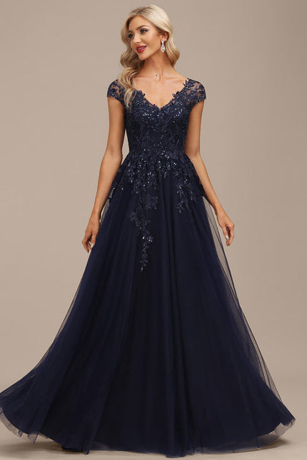 Robe de Soirée Tulle Grise - gallery 5
