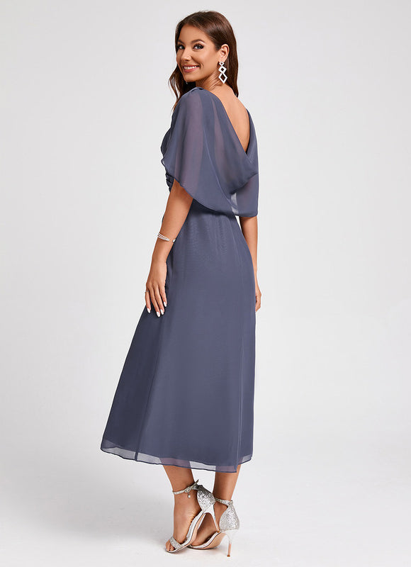 Robe de Soirée Florale Marine - gallery 1