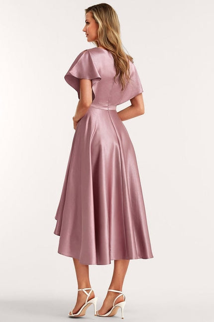 Robe de Soirée Satinée Rose Poudré - gallery 4