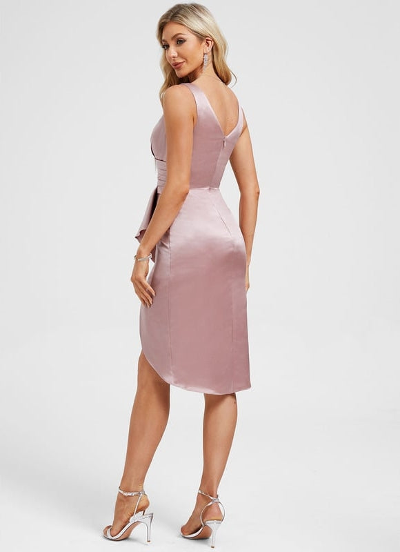 Robe De Soirée Satin Rose - gallery 5