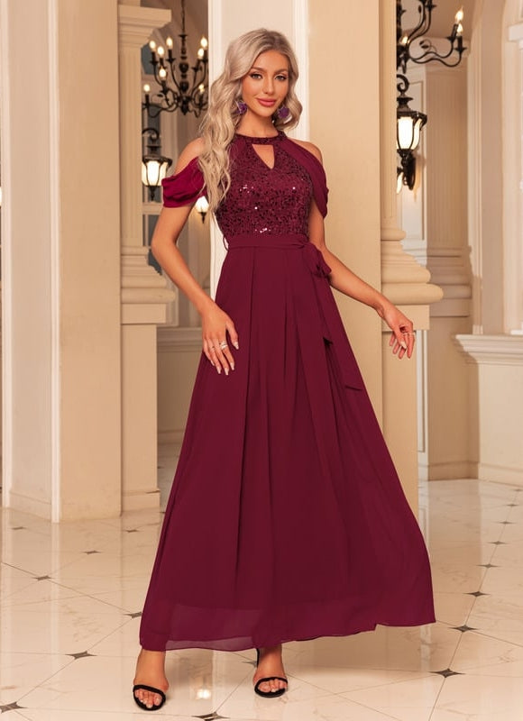 Robe de Soirée Bordeaux Éclat - gallery 3