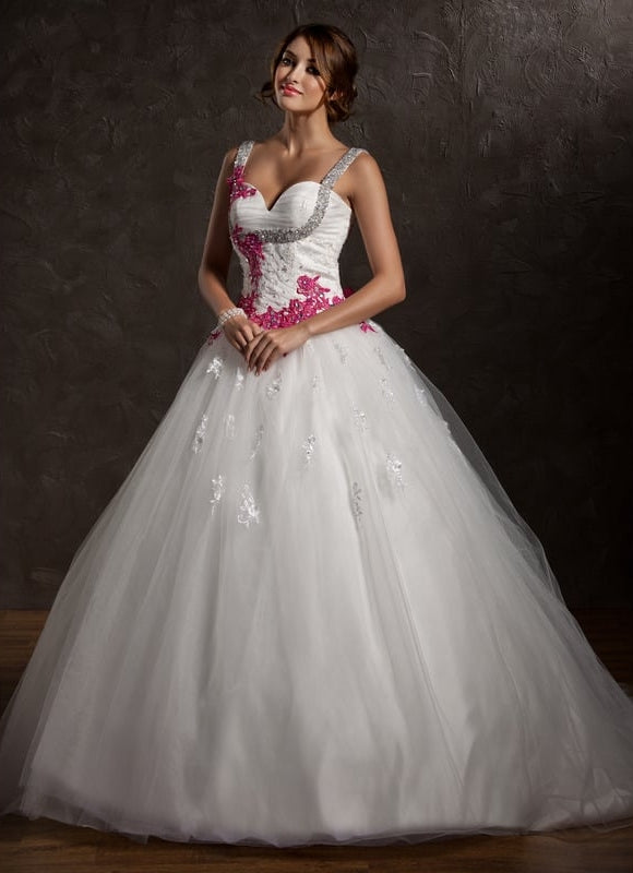 Robe de Soirée Longue Mariée Blanche Avec Dentelle Et Fronces